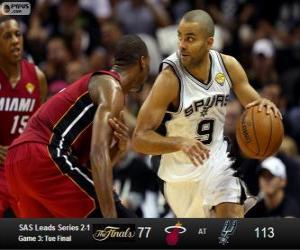 yapboz 2013 NBA Finalleri, 3 maç, Miami Heat 77 - San Antonio Spurs 113